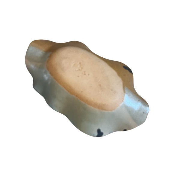 Palm's Up Blue Pottery Dish Trinket or Soap Dish Studio Pottery - Picture 5 of 8